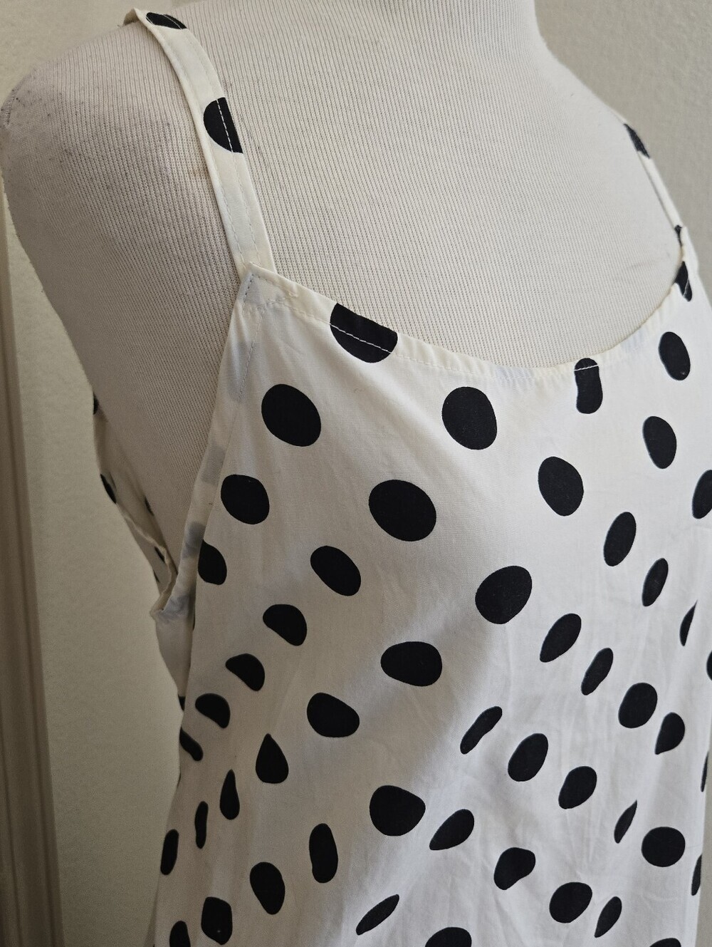Krista Larson Polka Dot Tiered Asymmetrical Dress - Lagenlook One Size - Picture 5 of 9